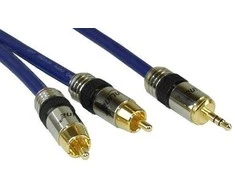 Kabelis InLine Jack 3,5 mm - RCA (Cinch) x2 15m mėlyna (89945P)
