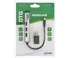 HUB USB InLine 1x SD 1x Micro SD + 3x USB-A 2.0 (66775C)