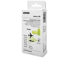 Ausų kamštukai Uvex X-fit SNR37, geltoni, Minibox, 15 pora dėžutėje, M dydis