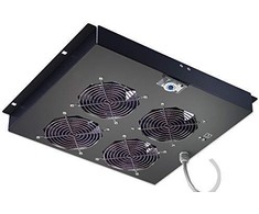 „Intellinet 711203“ aušinimo skydelis 4x 23W, montuojamas ant lubų su termostatu, 19 colių rack spintelėms