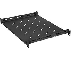INTELLINET 19" su kintamomis bėgeliais fiksuotam tvirtinimui 1U, 350-550 mm Gylis, Juodas, 714082
