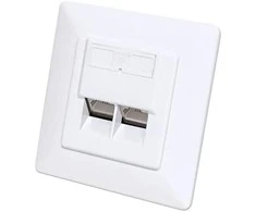 Intellinet Network Solutions Intellinet Lizdas jungiama į tinklą podtynkowe 2x RJ45 Cat6a 10G, STP, balta