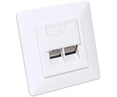 Intellinet Network Solutions Intellinet Lizdas jungiama į tinklą podtynkowe 2x RJ45 Cat6a 10G, STP, balta