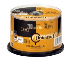 Intenso CD-R 700 MB 52x 50 vienetų (1001125)