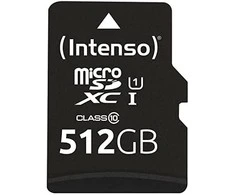 „Intenso Micro SDXC 512GB“ 10 klasės UHS-I U1 atminties kortelė, našumas