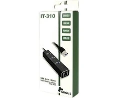 Inter tech HUB USB Argus Argus 1x RJ-45 + 3x USB-A 3.0 (88885439)