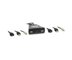 Inter-Tech KVM jungiklis LS-21HA HDMI, 2 prievadų, Kunststoff mažmeninė prekyba