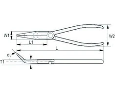 Prailgintos replės su lenktu galu 200mm. 1000V VDE Irimo