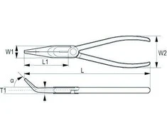 Prailgintos replės su lenktu galu 200mm. 1000V VDE Irimo