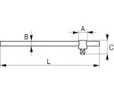 Rankena galvutėms T-formos 450mm 3/4" Irimo