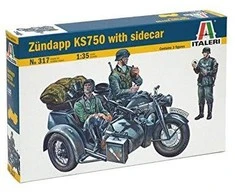Italeri Zundapp KS750 su priekaba 1/35 plastikinis surenkamas modelis
