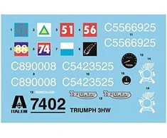 Italeri Triumph 3HW motociklo modelis 1/9, plastikinis rinkinys
