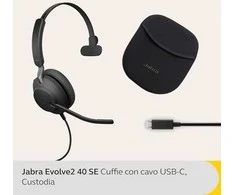 Ausinės JABRA EVOLVE2 40 SE USB-C UC - MONO