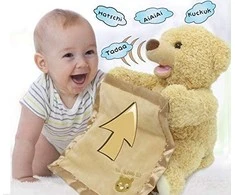 Jamara e.K. Bear - Mr Babble - raises and lowers his arms with blanket, plays hide and seek, speaks and