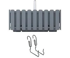 Balkono vazonas su automatiniu laistymu Prosperplast Boardee Fencycase W DDEF600W-405U, pilkas
