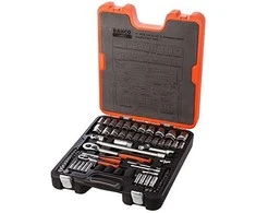 Bahco Galvučių, terkšlės ir priedų rinkinys 1/2" + 1/4" 77vnt