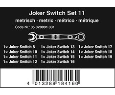 „Wera Joker 6001“ kombinuotų raktų rinkinys 11vnt. 8-19mm