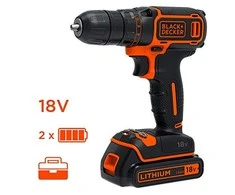 Black &amp; Decker Juodas &amp; Decker Suktuvas-gręžtuvas Juodas &amp; Decker BDCDC18KB-QW; 18 V; 2x1,5 Ah akum.