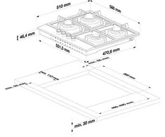 Kaitlentė Plate gas Beko HILW64122SW (4 fields, baltos spalvos)