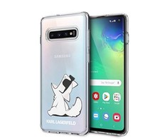 Karl Lagerfeld Karlo Lagerfeldo kietas dėklas su Samsung Galaxy S10e permatomas / Choupette Fun