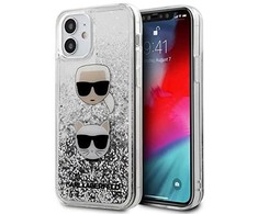 Dėklas Karl Lagerfeld KLHCP12SKCGLSL iPhone 12 mini 5,4" sidabrinė/sidabrinis hardcase Liquid Glitter Karl&amp;Choupette