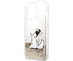 Dėklas Karl Lagerfeld KLHCP13LGCFD iPhone 13 Pro / 13 6,1" auksinė/auksinis hardcase Liquid Glitter Choupette Fun