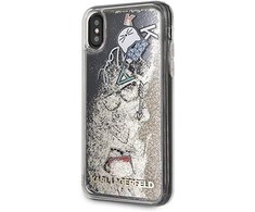 Dėklas Karl Lagerfeld KLHCI65KSICGO iPhone XsMax auksinė/auksinis hard case Iconic Liquid Glitter