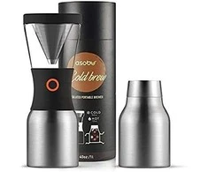 Asobu – „Cold Brew Cafetiere Sidabrinis“.