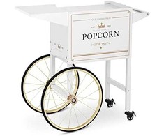 Royal Catering Vežimėlis bazė kukurūzų spragėsių mašinai su retro spintele 51 x 37 cm - balta ir-auksinė