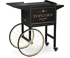Royal Catering Vežimėlio pagrindas spragėsių mašinai su retro spintele 51 x 37 cm - juodos ir auksinės spalvos