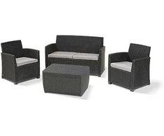 Lauko baldų komplektas Keter Tradgard Rinkinys sodo CORONA + BOX - grafit + pilka poduszki