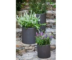 Keter CYLINDER S+M+L vazonų komplektas - Ruda