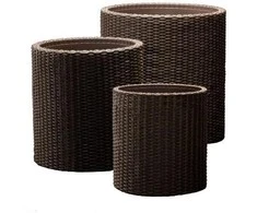 Keter CYLINDER S+M+L vazonų komplektas - Ruda