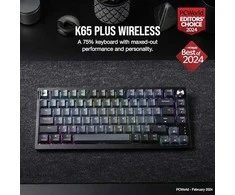 CORSAIR K65 Plus Belaidė mechaninė klaviatūra RGB LED pašvietimas Corsair MX Raudona