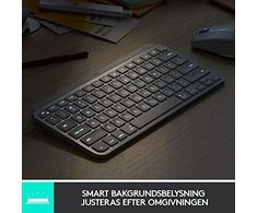 Logitech – „MX Keys Mini“ minimalistinė belaidė klaviatūra su apšvietimu – skandinaviškas išdėstymas