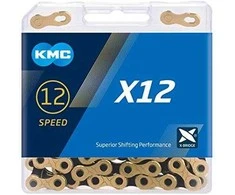 Grandinė KMC X12 Ti-N Gold/Juodas 12-speed 126-links