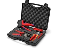 Knipex Įrankių dėklas fotovoltinėms įrangoms su daugiakontaktėmis 4, 7 vnt. (1 KOMPLEKTAS)