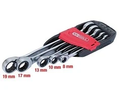 Kombinuotų terkšlinių raktų komplektas 5vnt, 8-19mm, KS Tools