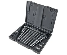 Kombinuotų terkšlinių raktų komplektas su adapteriais 16vnt, KS Tools