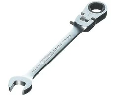 Kombinuotas raktas su terkšle KS Tools Gear+Flex; 10 mm