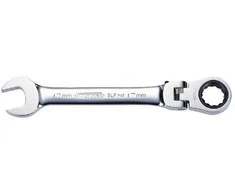 Kombinuotas raktas su terkšle KS Tools Gear+Flex; 17 mm