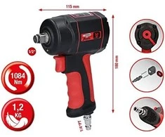 Pneumatinis smūginis veržliasukis 1/2" miniDEVIL, 1084Nm, KS Tools