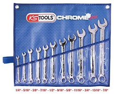 Kombinuotų colinių raktų komplektas 1/4''-7/8'', KS Tools