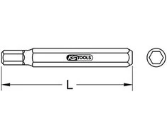 Šešiakampis antgalis KS TOOLS 4x75mm