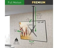 Laikiklis BARKAN 3500B.B 29"-65" LED TV, 3 lankstų, lubinis, juodas