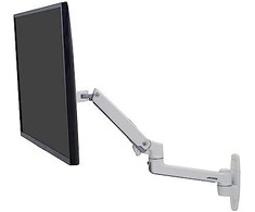Ergotron LX serijos LX sieninis monitoriaus laikiklis (baltas), varžtai, 11,3kg, 50,8 cm (20"), 86,4 cm (34"), 100 x 100 mm, baltas
