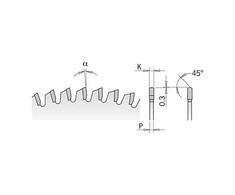 Diskas pjovimo HW 254x3,2x30 Z80 a -5° Neg. b TCG, CMT
