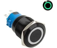 Lamptron vandalizmo jungiklis 19mm - Blackline - žalia