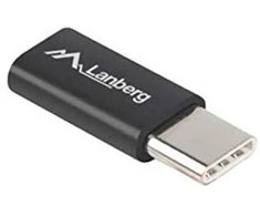 LANBERG AD-UC-UM-02 adapteris USB TYPE-C M -MICRO-B F 2.0 Juodas