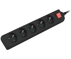 LANBERG PS1-05E-0300-BK 3M Juodas LANTERGE CURVE 5X 230V PL SU GRANDINĖS IŠJUNGIKLIU PILNAS VARIS